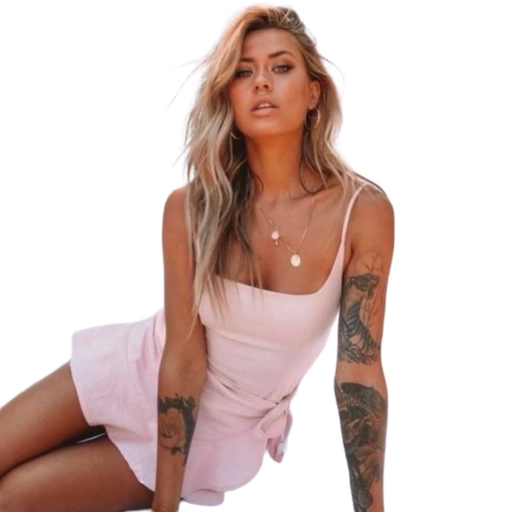 Princess Polly Mini Dress Ruffle Hem Pink Size 4 - Picture 2 of 6